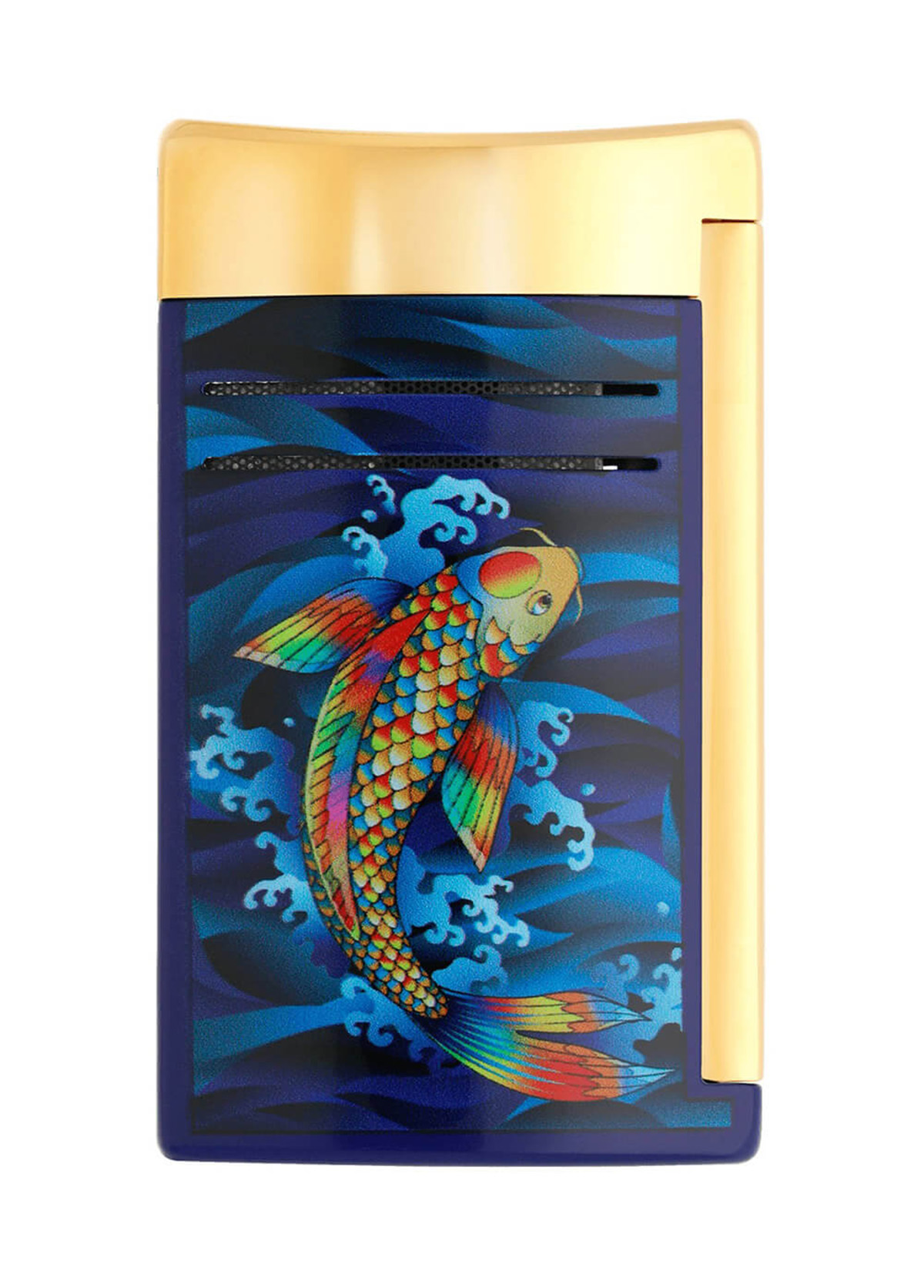 S.T. Dupont Maxijet Koi Fish Altın Rengi ve Mavi Çakmak 20397