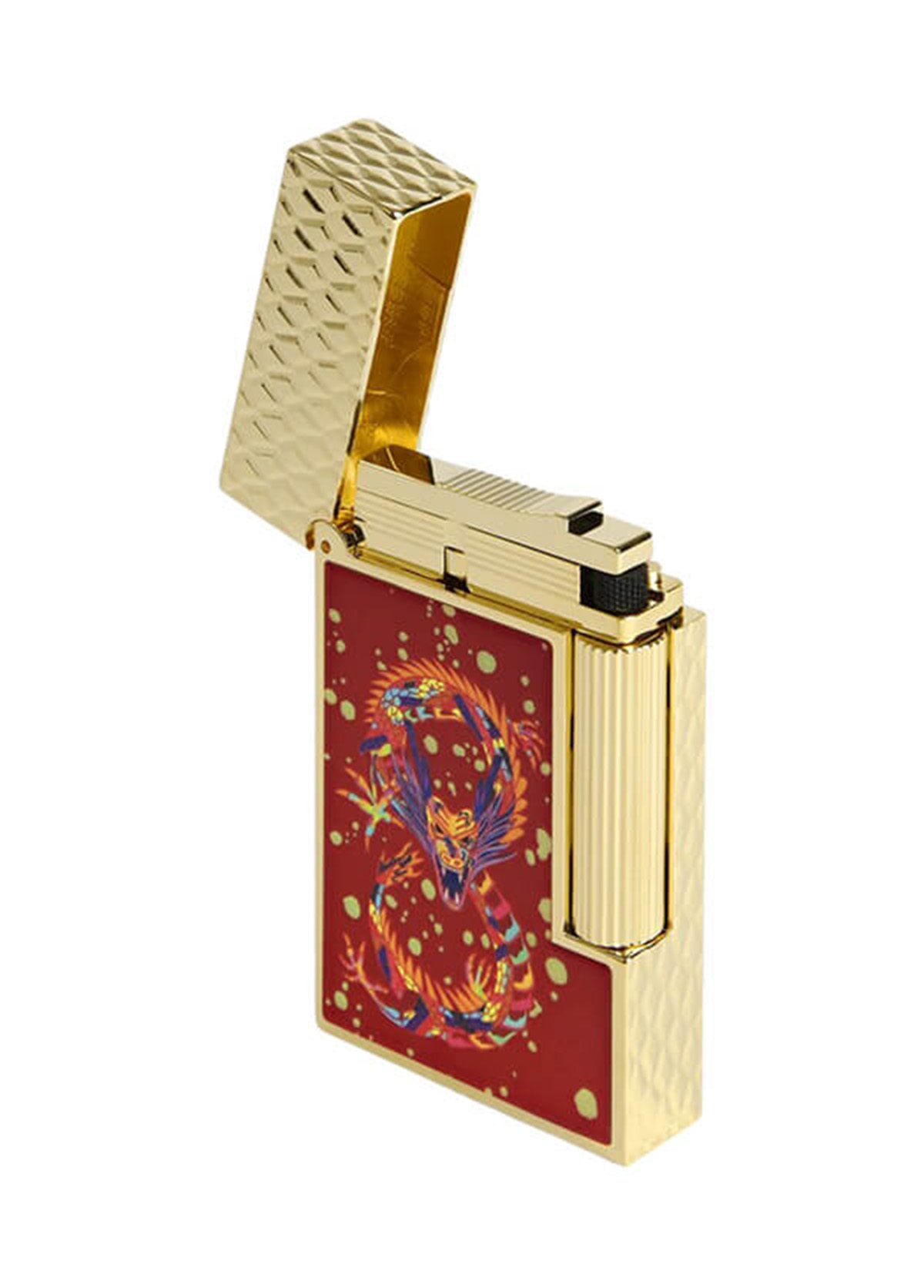 S.T. Dupont Ligne 2 Burgundy - Golden Year of The Dragon Perfect Ping Çakmak 16526