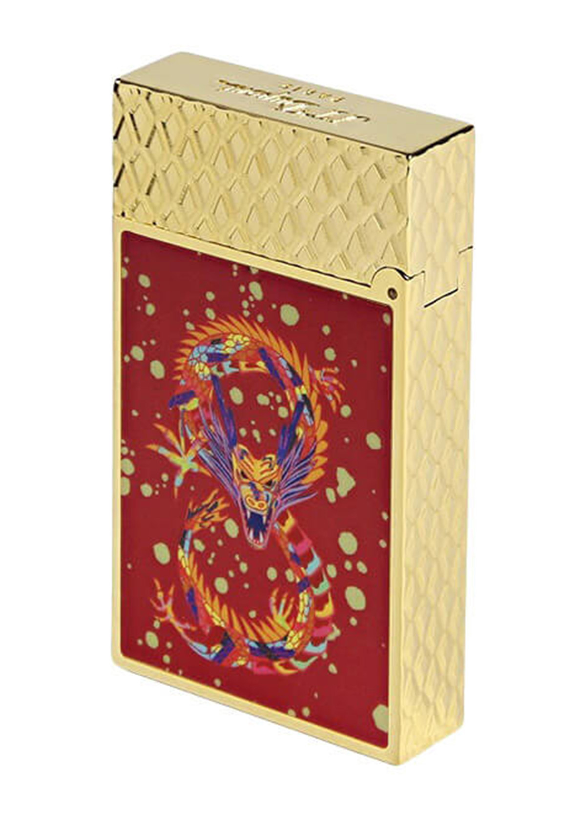 S.T. Dupont Ligne 2 Burgundy - Golden Year of The Dragon Perfect Ping Çakmak 16526