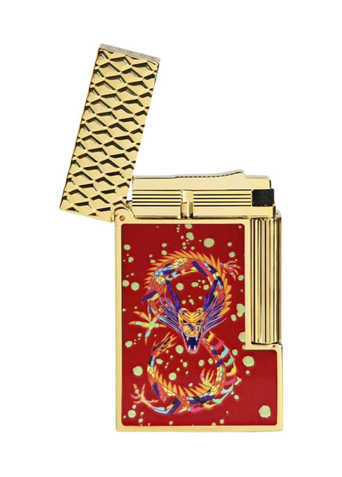 S.T. Dupont Ligne 2 Burgundy - Golden Year of The Dragon Perfect Ping Çakmak 16526